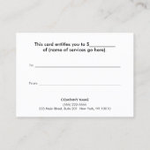 Moderne Gold Heart-klantcadeaubon Kortingskaartje (Achterkant)