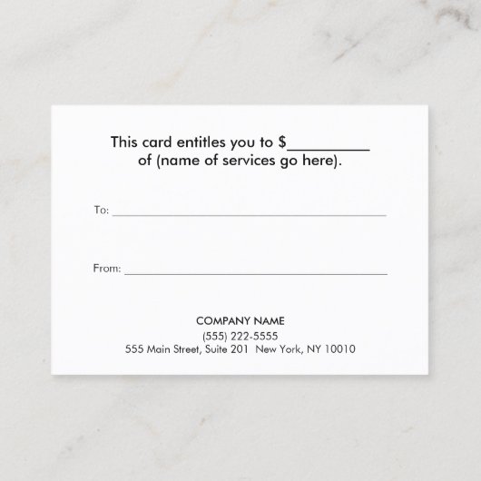 Moderne Gold Heart-klantcadeaubon Kortingskaartje (Achterkant)