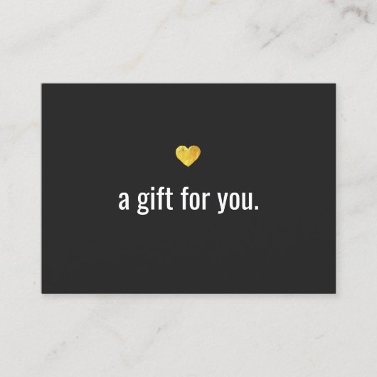 Moderne Gold Heart-klantcadeaubon Kortingskaartje (Voorkant)