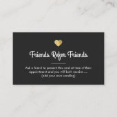 Moderne Gold Heart-klantenverwijzingskaart Aanbevelingskaartje (Voorkant)