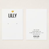 Moderne Gold Heart White Earring-kaart Visitekaartje (Voorkant /achterkant)