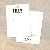 Moderne Gold Heart White Earring-kaart Visitekaartje