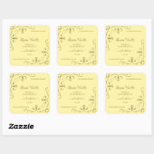 Moderne Gold  hoeken op crèmelabels Vierkante Sticker (Vel)