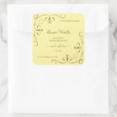 Moderne Gold  hoeken op crèmelabels Vierkante Sticker (Tas)