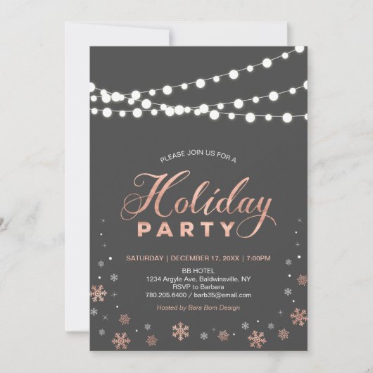 Moderne Gold Holiday Party in Roos Kaart (Voorkant)