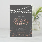 Moderne Gold Holiday Party in Roos Kaart (Staand voorkant)