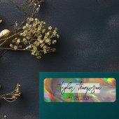 Moderne Gold Holographic Return Address Label