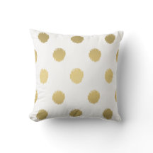 Moderne Gold Ikat Stippen Pattern White