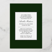 Moderne Gold Ink Script Emerald Afstudeerder-fotok Folie Uitnodiging (Achterkant)