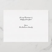 Moderne Gold-kerstfoto Folie Feestdagenkaart (Achterkant)