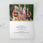 Moderne Gold Kerstmis Tree Holiday-fotokaart Feestdagen Kaart (Binnen)