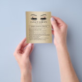 Moderne Gold Lash-uitbreidingen nazorginstructies Flyer (Hand)