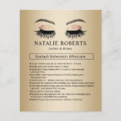Moderne Gold Lash-uitbreidingen nazorginstructies Flyer (Voorkant)
