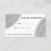 Moderne Gold Lavender Geode Agate-benoeming Afsprakenkaartje (Achterkant)