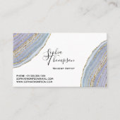 Moderne Gold Lavender Geode Agate-benoeming Afsprakenkaartje (Voorkant)