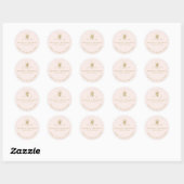 Moderne Gold Leaf Minimal Botanical Cream Bedankt Ronde Sticker (Vel)