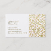 Moderne Gold Leopard print Red Kiss Makeup artiest Visitekaartje (Achterkant)