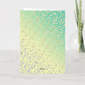 Moderne Gold Leopard Print Yellow Mint Design Bedankkaart (Achterkant)