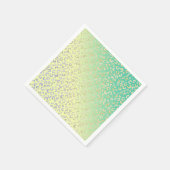 Moderne Gold Leopard Print Yellow Mint Design Servet (Hoek)