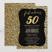 Moderne Gold Leopard-printer Fabulous 50 dagen/dag Kaart (Voorkant / Achterkant)