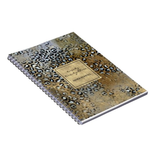 Moderne Gold-leopard-printer Notitieboek (Rechterzijde)