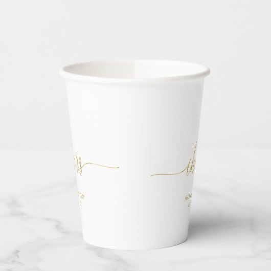 Moderne Gold Lettering Cheers Party Paper Cups Papieren Bekers (Links)