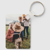 Moderne Gold Lettering-fotoserie Aangepaste Sleute Sleutelhanger (Achterkant)