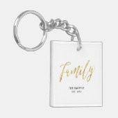 Moderne Gold Lettering-serie Foto aangepast Sleutelhanger (Voorkant Links)