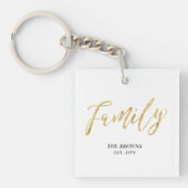 Moderne Gold Lettering-serie Foto aangepast Sleutelhanger (Voorkant)