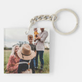 Moderne Gold Lettering-serie Foto aangepast Sleutelhanger (Achterkant)