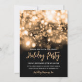 Moderne Gold Lights Corporate Holiday Party Kaart (Voorkant)