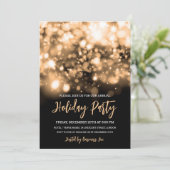 Moderne Gold Lights Corporate Holiday Party Kaart (Staand voorkant)