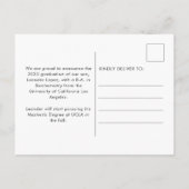 Moderne Gold Lijst Afstuderen Aankondigingskaart (Achterkant)