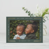 Moderne Gold Lijst Bekleding met kerstmis Feestdagenkaart (Staand voorkant)