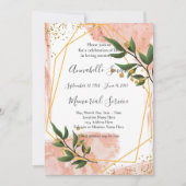 Moderne Gold Lijst Ivory Green FloralLoving Memory Kaart (Voorkant)