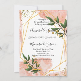 Moderne Gold Lijst Ivory Green FloralLoving Memory Kaart