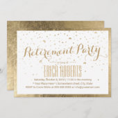 Moderne Gold Lijst Minimalist Retirement Party Kaart (Voorkant / Achterkant)