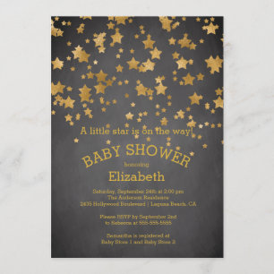 Moderne Gold Little Star-Baby shower Kaart