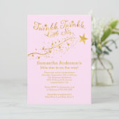 Moderne Gold Little Star-Baby shower Kaart (Staand voorkant)