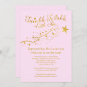 Moderne Gold Little Star-Baby shower Kaart (Voorkant / Achterkant)