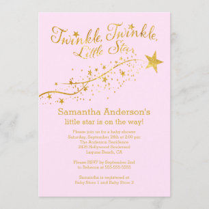 Moderne Gold Little Star-Baby shower Kaart