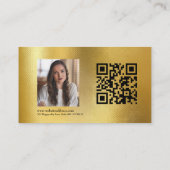 Moderne Gold LOGO Foto QR Code Professional Visitekaartje (Achterkant)