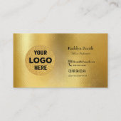 Moderne Gold LOGO Foto QR Code Professional Visitekaartje (Voorkant)