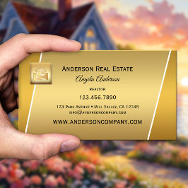Moderne Gold Logo Professional Realtor Business-ka Visitekaartje