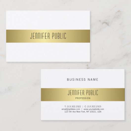 Moderne Gold look-design, vloeiend, geavanceerd Visitekaartje (Voorkant / Achterkant)
