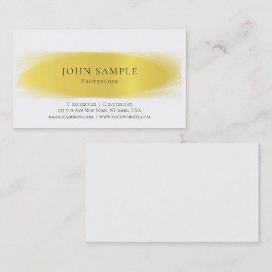 Moderne Gold look minimalistisch design Profession Visitekaartje (Voorkant / Achterkant)