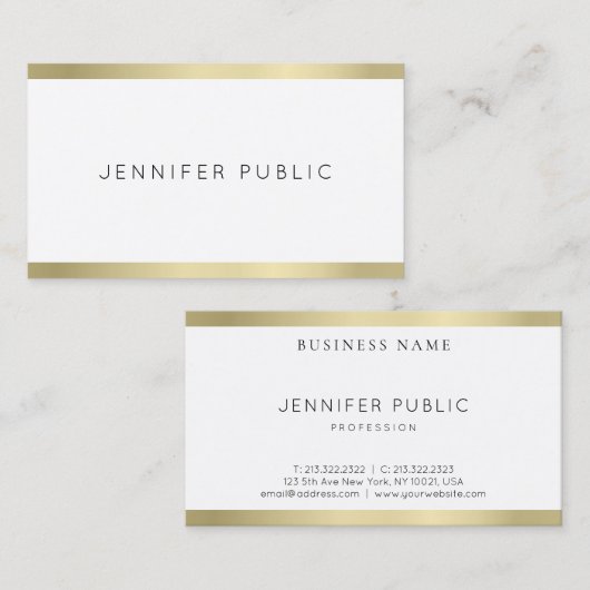 Moderne Gold look minimalistisch design Profession Visitekaartje (Voorkant / Achterkant)