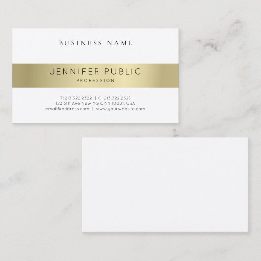 Moderne Gold look minimalistisch Professional-luxe Visitekaartje (Voorkant / Achterkant)
