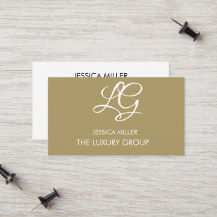 Moderne Gold Luxe Elegant Script Logo Business Contactkaartje