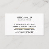 Moderne Gold Luxe Elegant Script Logo Business Contactkaartje (Achterkant)